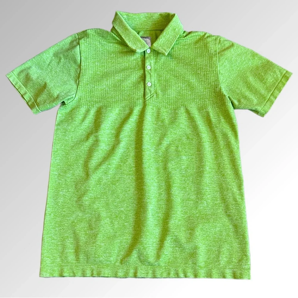 The North Face Polo Men’s Medium Lime Green Stretchy‎ Nylon Blend Performance